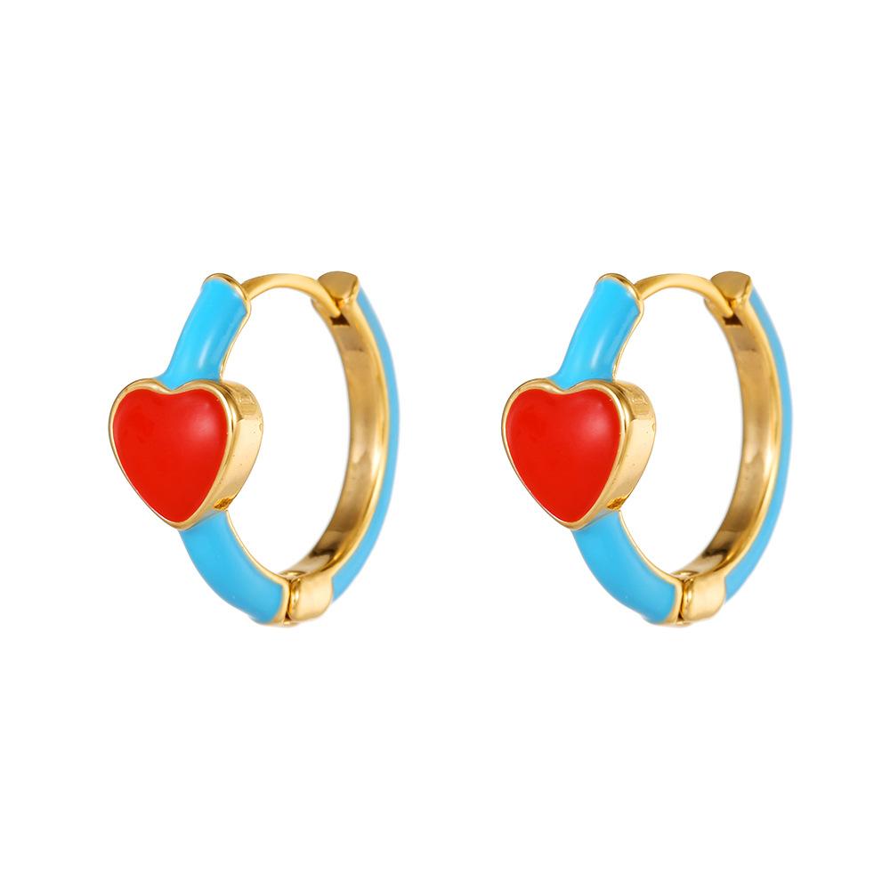 Korean Style Sea Blue Red Heart Earrings, Women S Drop Glaze Love Niche, High-End Design Sense, Daily Versatile Earrings, Personality Trend синий
Korean Style Sea Blue Red Heart Earrings, Women S Drop Glaze Love Niche, High-End Design Sense, Daily Versatile Earrings, Personality Trend синий