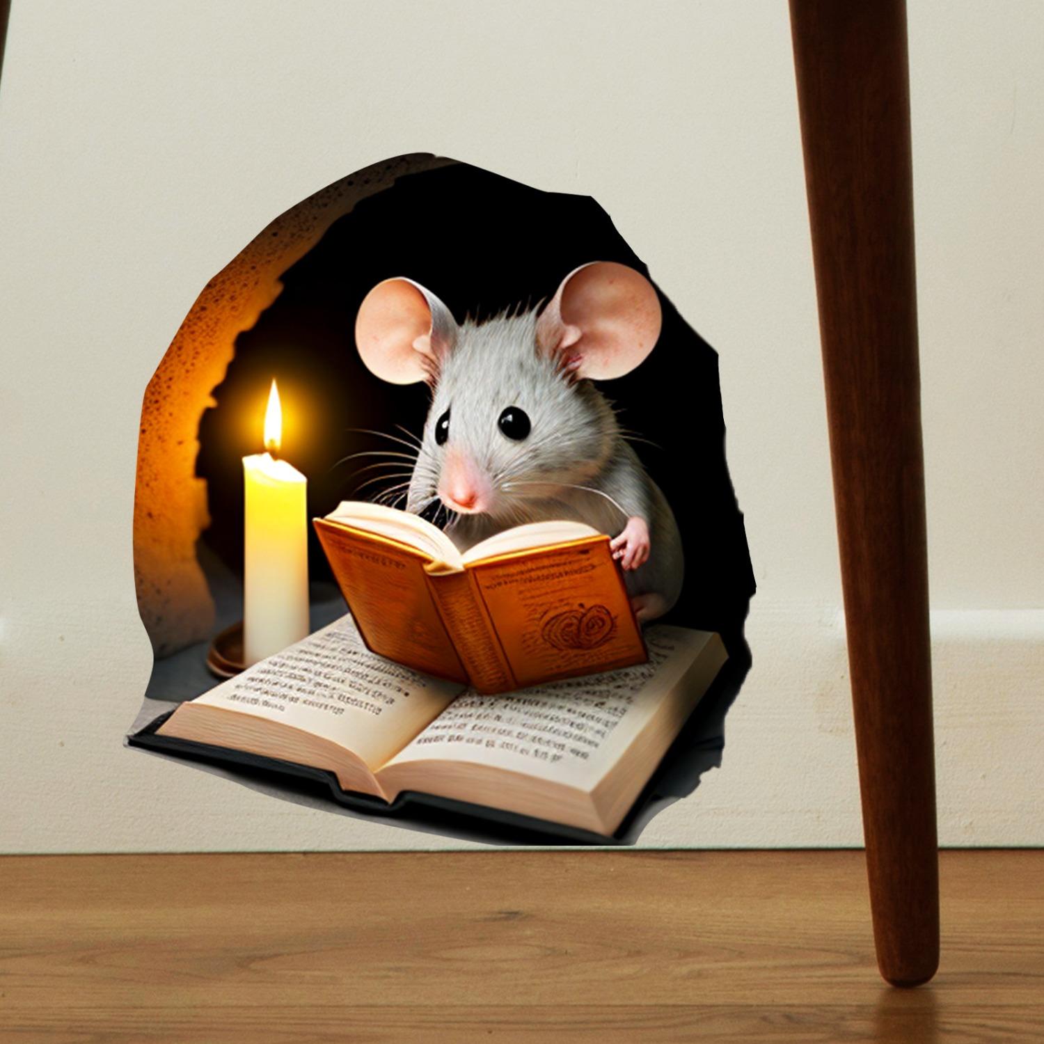 3D-наклейка на стену «Мышь, читающая книгу» — съемная наклейка из ПВХ для декора спальни и офиса, искусство самоклеящейся наклейки (2 стиля) #01
3D-наклейка на стену «Мышь, читающая книгу» — съемная наклейка из ПВХ для декора спальни и офиса, искусство самоклеящейся наклейки (2 стиля) #01