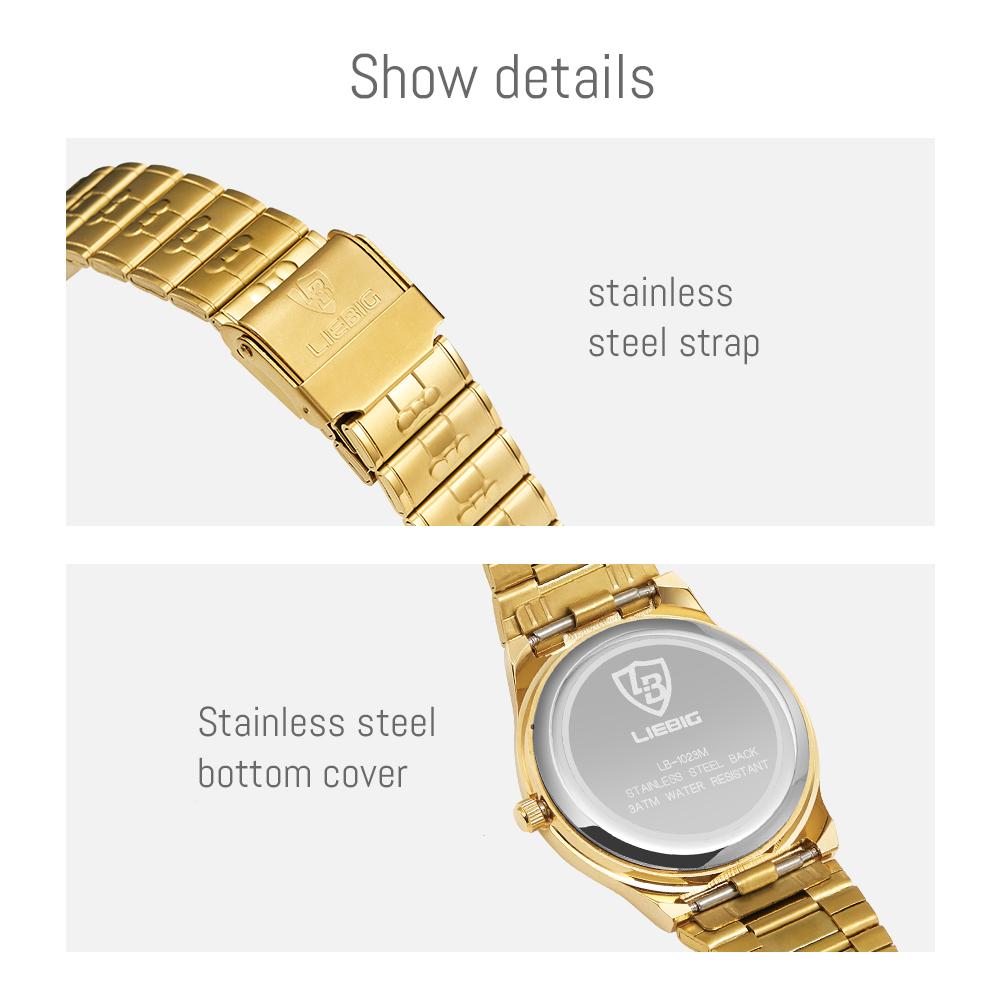 LIEBIG L1023 Round Dial Analogue Quartz Wrist Watch Couple Watch with Stainless Steel Strap Gold Dial/Women
LIEBIG L1023 Round Dial Analogue Quartz Wrist Watch Couple Watch with Stainless Steel Strap Gold Dial/Women