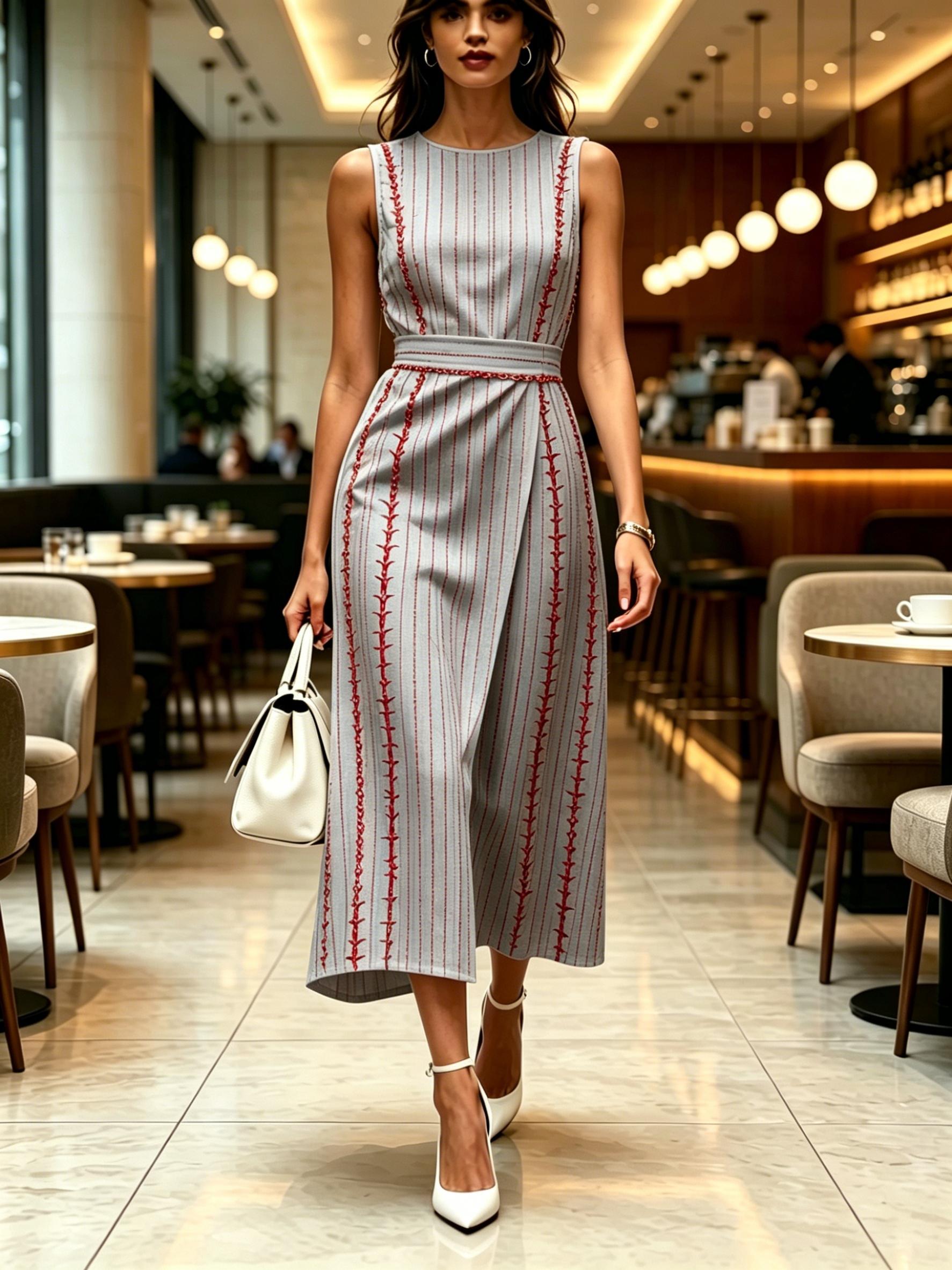 Round Neck Sleeveless Midi Dress Red Embroidered Striped Print Gray Color Womens Modern Elegant Casual Fashion Spring Summer Autumn Womens Clothing XXL
Round Neck Sleeveless Midi Dress Red Embroidered Striped Print Gray Color Womens Modern Elegant Casual Fashion Spring Summer Autumn Womens Clothing XXL