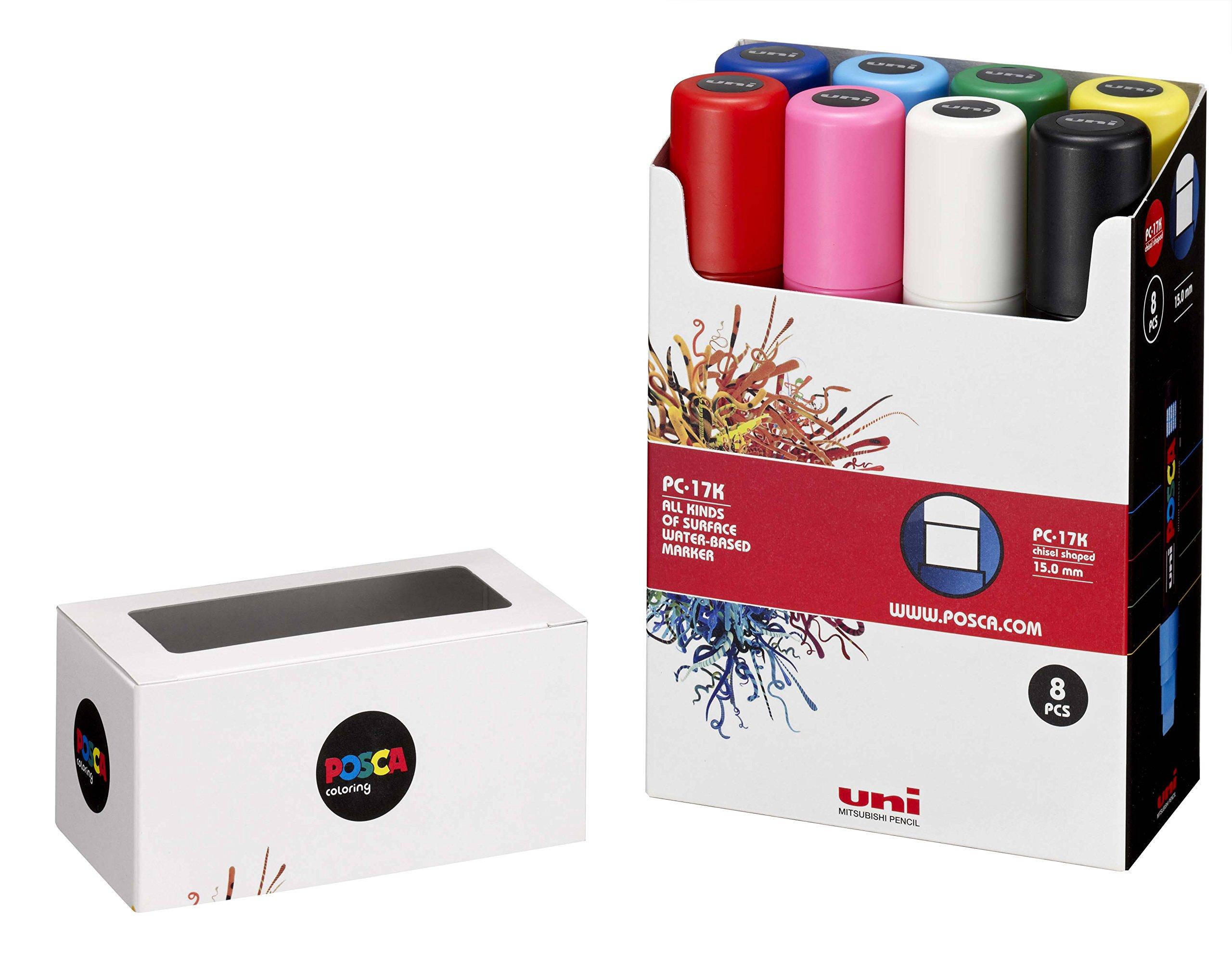 Mitsubishi Pencil Uni Posca 8 color set Black Red Blue Green Yellow Peach Light Blue White 1 set x 2 sets PC-17K8C
Mitsubishi Pencil Uni Posca 8 color set Black Red Blue Green Yellow Peach Light Blue White 1 set x 2 sets PC-17K8C