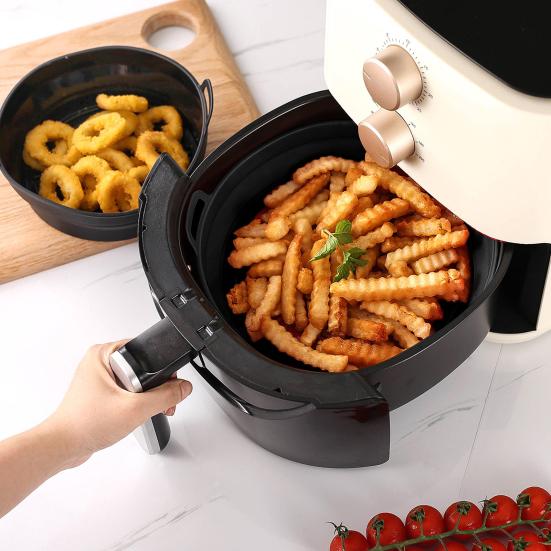Yousheng Silicone Air Fryer Liners Foldable Baking Tray Non-Stick Fried Chicken Silicone Basket High-Temperature Resistant Cake Cookie Maker Small чорний
Yousheng Silicone Air Fryer Liners Foldable Baking Tray Non-Stick Fried Chicken Silicone Basket High-Temperature Resistant Cake Cookie Maker Small чорний