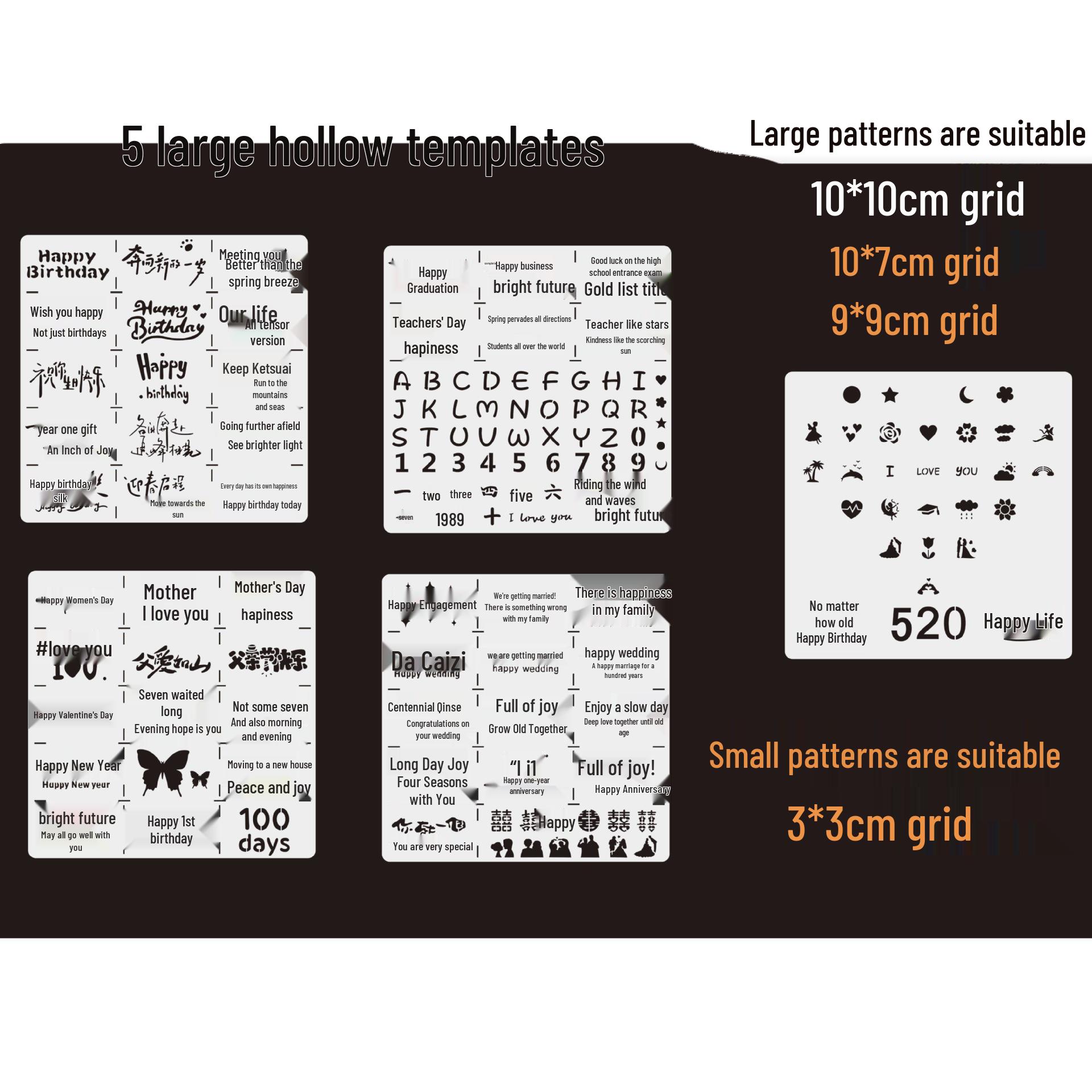 Порожній шаблон для олійних пастелей - Літери та Цифри - Ідеально для Днів народження, Випускних, Весіль, Річниць та Багато іншого 1 Large Hollow Template (Specify Number)
Порожній шаблон для олійних пастелей - Літери та Цифри - Ідеально для Днів народження, Випускних, Весіль, Річниць та Багато іншого 1 Large Hollow Template (Specify Number)