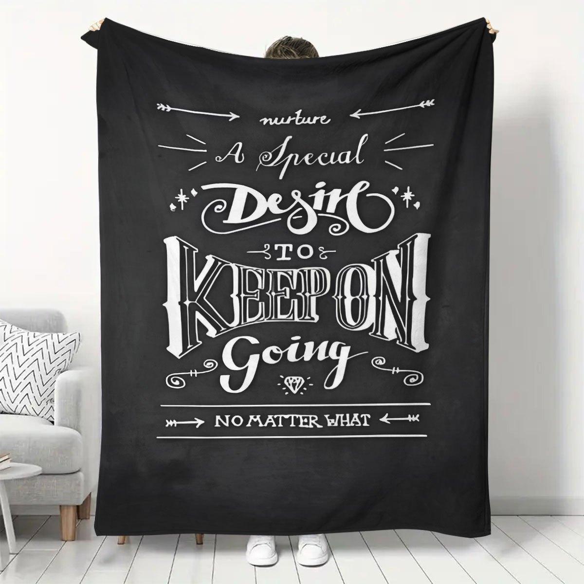 Black Motivational Throw Blanket- Keep Going Quote, Soft Polyester, Perfect for Sofa/Office/Travel, Comfortable for All Seasons 100x150cm
Black Motivational Throw Blanket- Keep Going Quote, Soft Polyester, Perfect for Sofa/Office/Travel, Comfortable for All Seasons 100x150cm