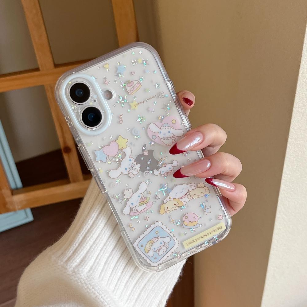 Cute Cartoon Sanrio Cinnamoroll Bling Glitter Stars Phone Case For iPhone 17 16 15 14 13 Pro Max Transparent Soft TPU Cover iPhone 16
Cute Cartoon Sanrio Cinnamoroll Bling Glitter Stars Phone Case For iPhone 17 16 15 14 13 Pro Max Transparent Soft TPU Cover iPhone 16
