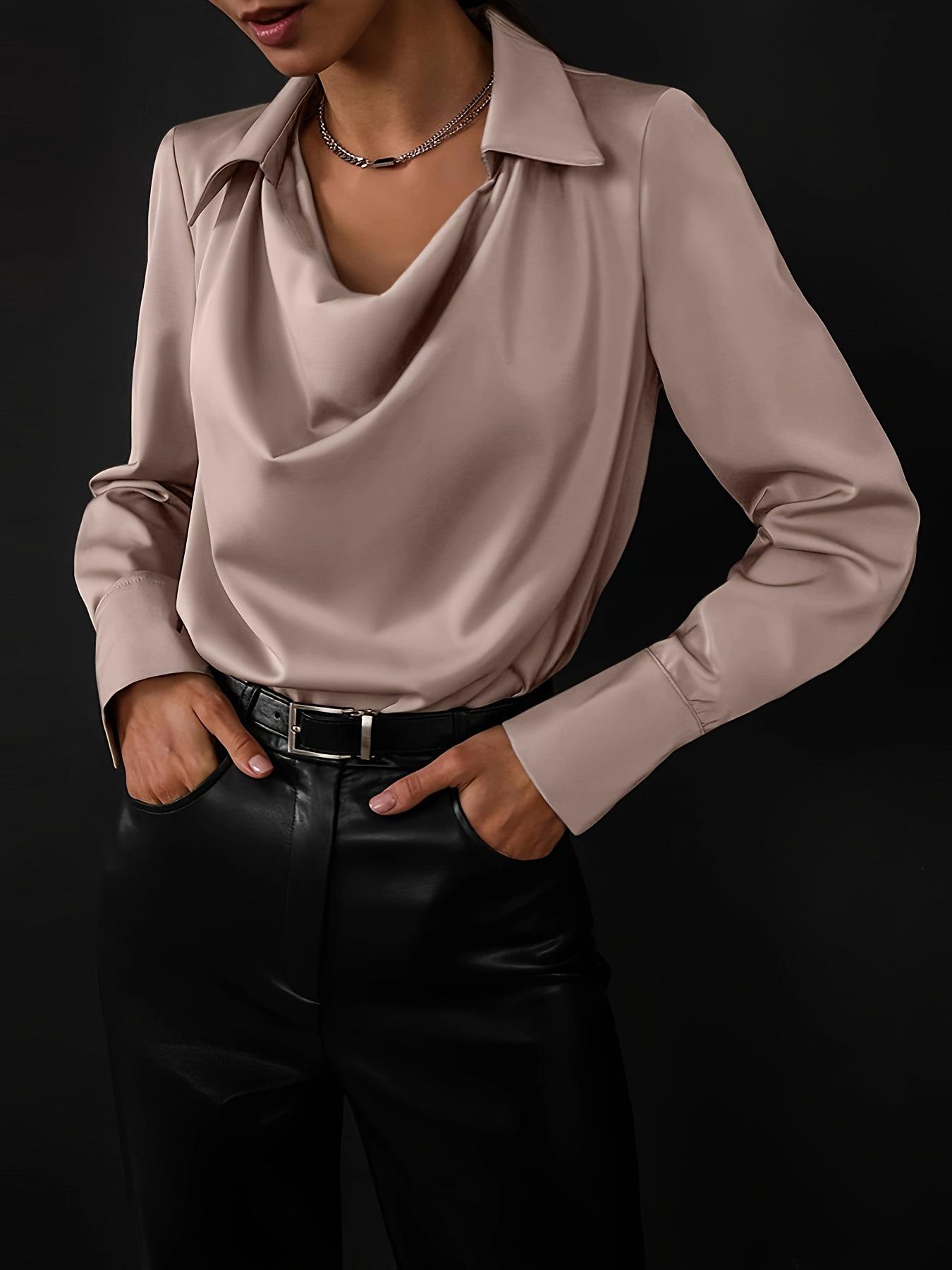 2026 Solid Color Cowl Neck Blouse - Simple, Chic, and Perfect for Spring and Autumn Small
2026 Solid Color Cowl Neck Blouse - Simple, Chic, and Perfect for Spring and Autumn Small