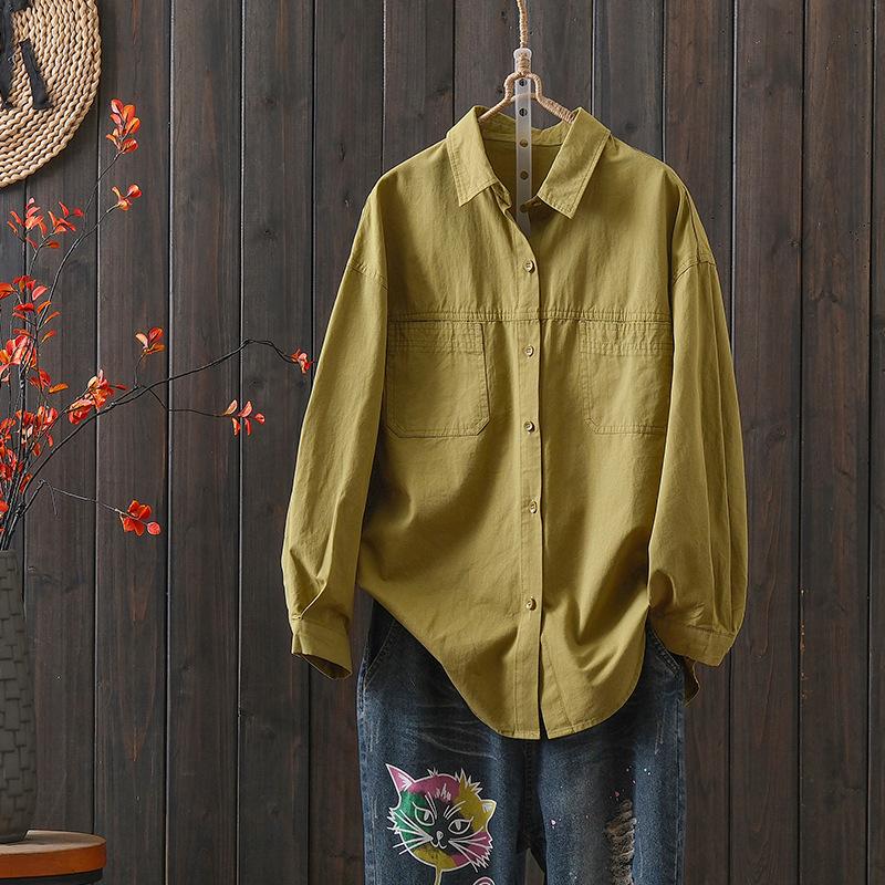 Women s Casual Korean Style Cotton Shirt Jacket - Loose, Slimming, Artistic, Lapel Design for Spring Large
Women s Casual Korean Style Cotton Shirt Jacket - Loose, Slimming, Artistic, Lapel Design for Spring Large