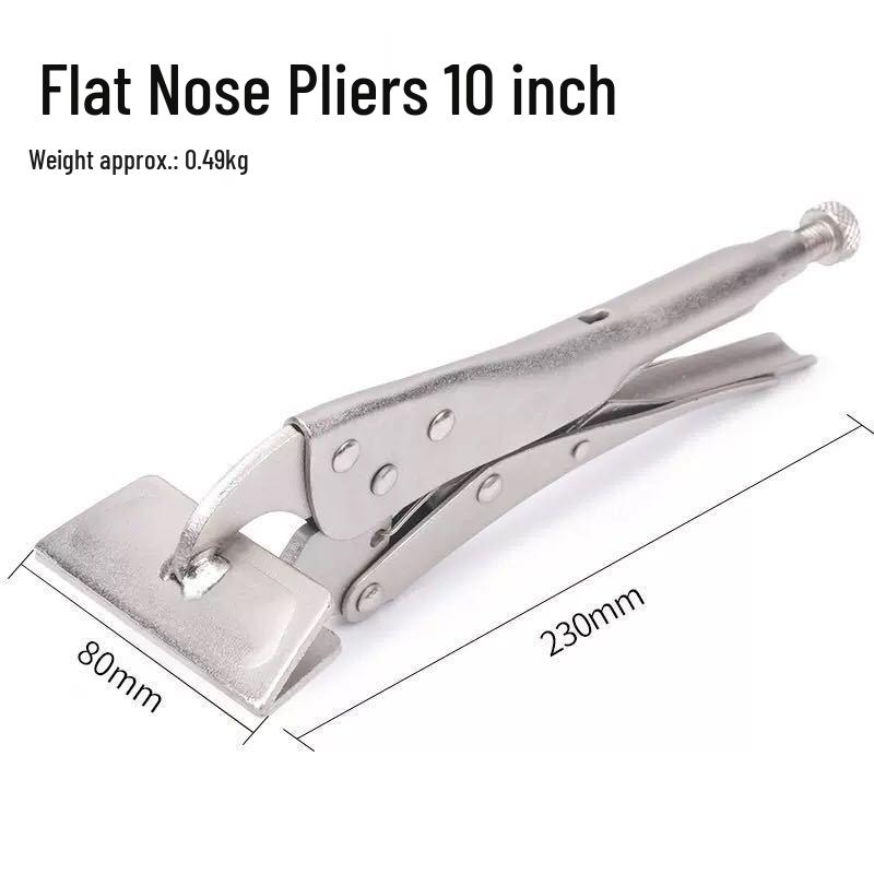 10 Flat Edge Vise-Grip Pliers - Flat Nose, Fixed Clamping, Welding, Wide Mouth
10 Flat Edge Vise-Grip Pliers - Flat Nose, Fixed Clamping, Welding, Wide Mouth