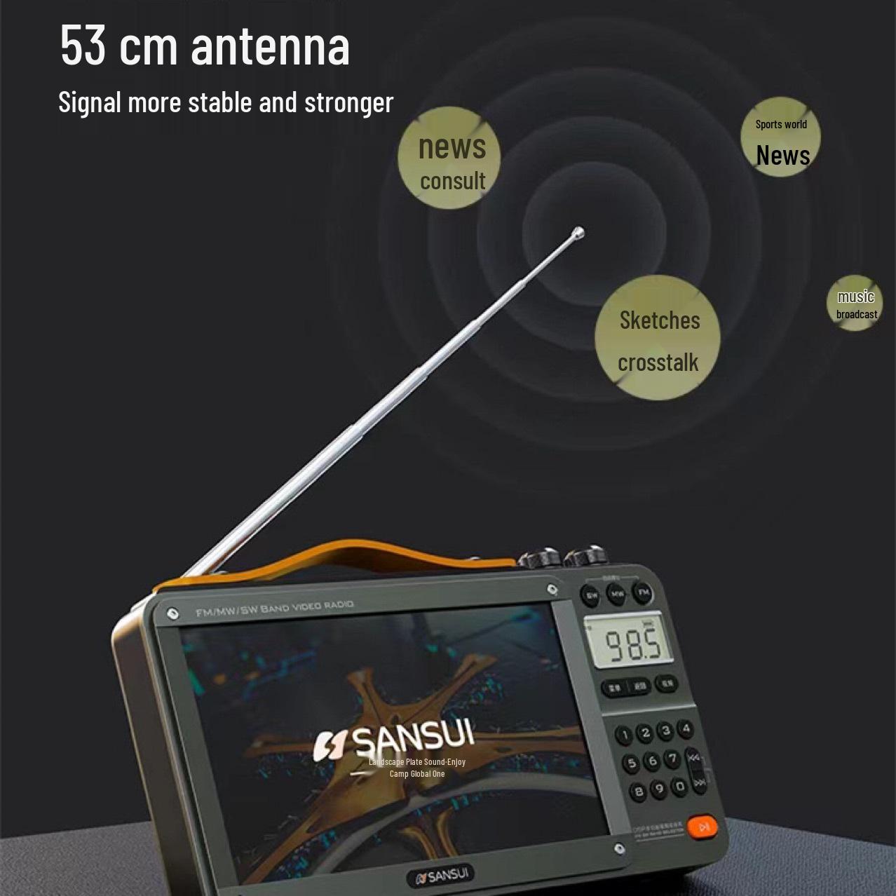 Sansui F51 Portable 7 Video Player with TV, FM Radio, TF Card & USB Support зелёный
Sansui F51 Portable 7 Video Player with TV, FM Radio, TF Card & USB Support зелёный
