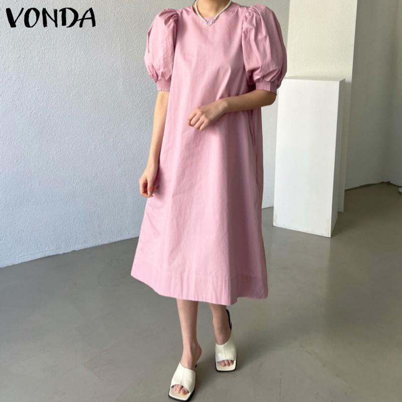VONDA Летние женские длинные платья с разрезом и пышными рукавами, однотонное повседневное свободное платье макси размера плюс
VONDA Летние женские длинные платья с разрезом и пышными рукавами, однотонное повседневное свободное платье макси размера плюс