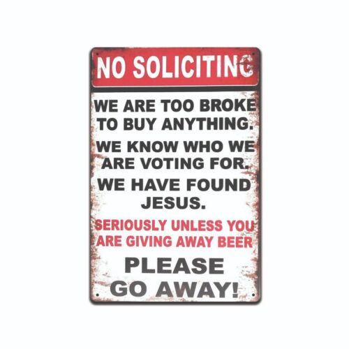 No Soliciting Funny 8x12 New Aluminum SignAluminum 20x30cm(7.8x11.8inch)
No Soliciting Funny 8x12 New Aluminum SignAluminum 20x30cm(7.8x11.8inch)