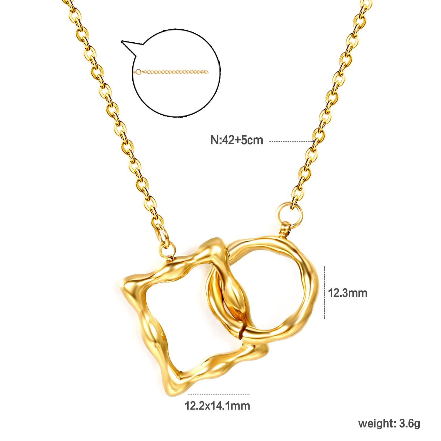 Fashion Girls Large Hoop Pendant Necklace Gold Plated Stainless Steel Classic Daily Accessory Jewelry Gentle And High-end
Fashion Girls Large Hoop Pendant Necklace Gold Plated Stainless Steel Classic Daily Accessory Jewelry Gentle And High-end