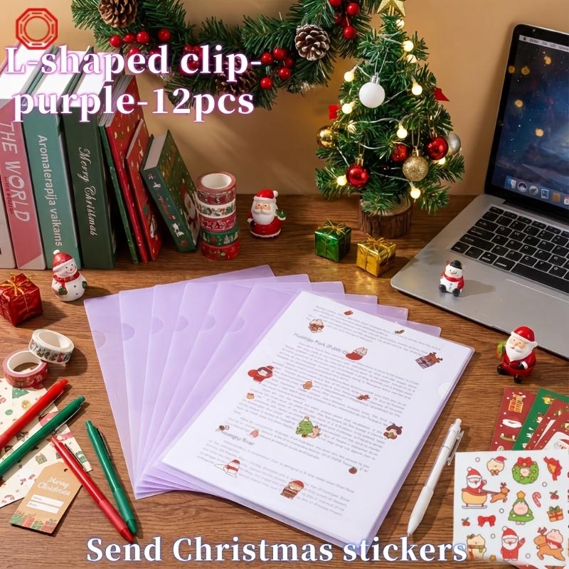 12pcs L-Shaped Folder | A4 Size PP Student and Office Organizer File Folder with Christmas Stickers фіолетовий
12pcs L-Shaped Folder | A4 Size PP Student and Office Organizer File Folder with Christmas Stickers фіолетовий