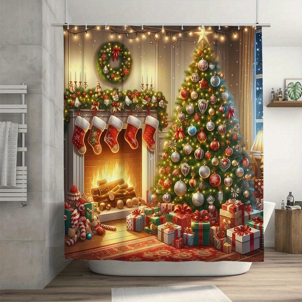 Cozy Christmas Scene Shower Curtain - Tree, Fireplace, Stockings & Gifts For Festive Bathroom Decor W60H190(CM)-1 Pcs
Cozy Christmas Scene Shower Curtain - Tree, Fireplace, Stockings & Gifts For Festive Bathroom Decor W60H190(CM)-1 Pcs