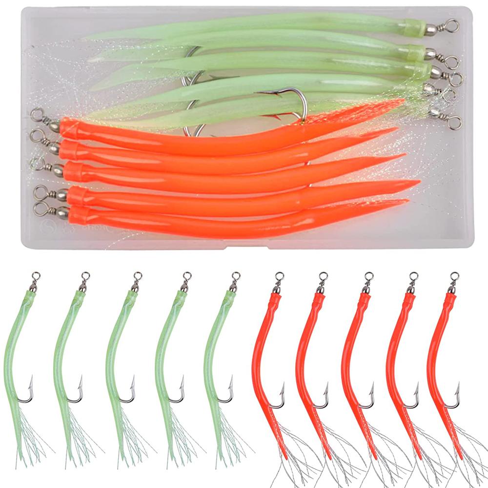 10Pcs/Box Eel Tube Jig Bait Shank Offset Octopus Barbed Fishing Hook Barrel Swivel Rigged Tube Lures For Bass Sea Fishing Tackle
10Pcs/Box Eel Tube Jig Bait Shank Offset Octopus Barbed Fishing Hook Barrel Swivel Rigged Tube Lures For Bass Sea Fishing Tackle