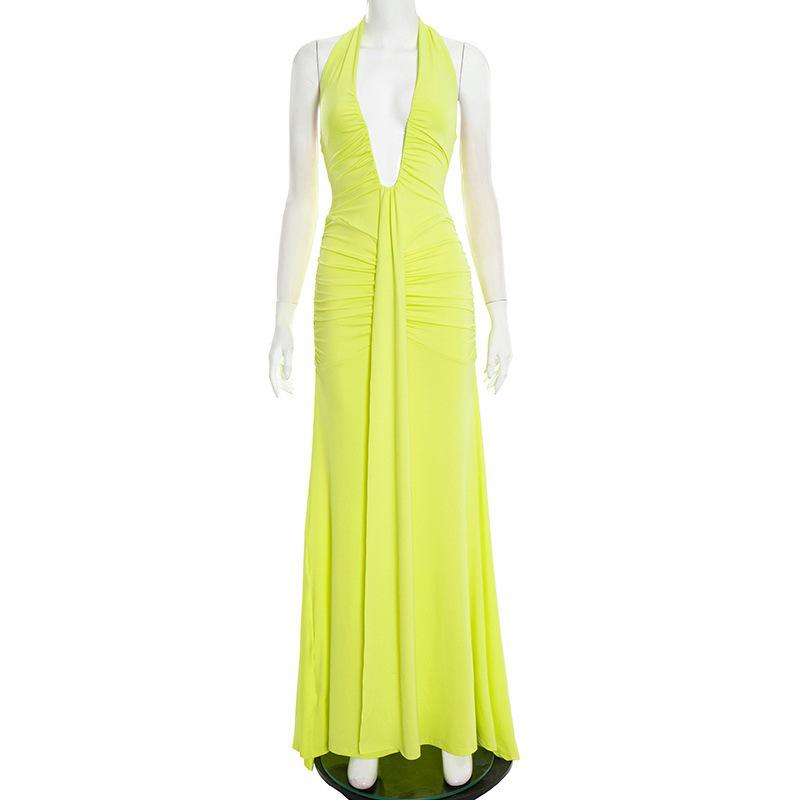 Elegant Women s Halter V-neck Backless Lace-Up Shirred Long Dress Medium зелений
Elegant Women s Halter V-neck Backless Lace-Up Shirred Long Dress Medium зелений