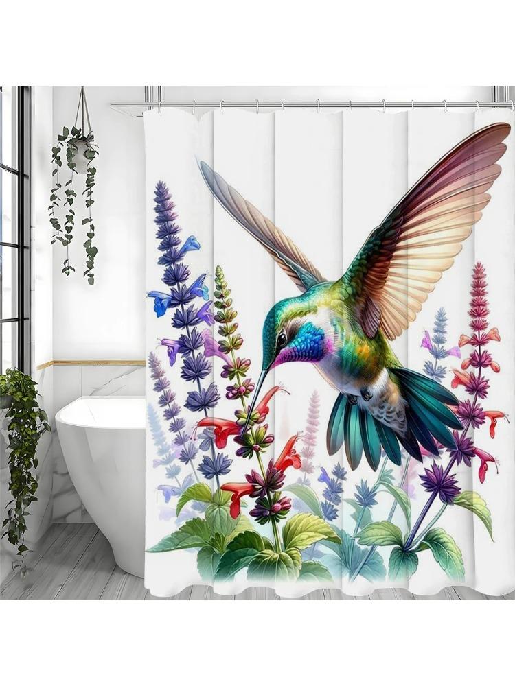Floral Hummingbird Shower Curtain, Bathroom Decorative Shower Curtain, Waterproof Shower Curtain With Hooks W60H190(CM)-1 Pcs
Floral Hummingbird Shower Curtain, Bathroom Decorative Shower Curtain, Waterproof Shower Curtain With Hooks W60H190(CM)-1 Pcs