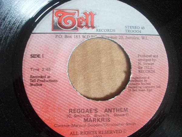 7inch Record MARKRIS - Reggae s Anthem TR0004 Tell Records 1992 Jamaica Reggae, Ska & Dub Used
7inch Record MARKRIS - Reggae s Anthem TR0004 Tell Records 1992 Jamaica Reggae, Ska & Dub Used