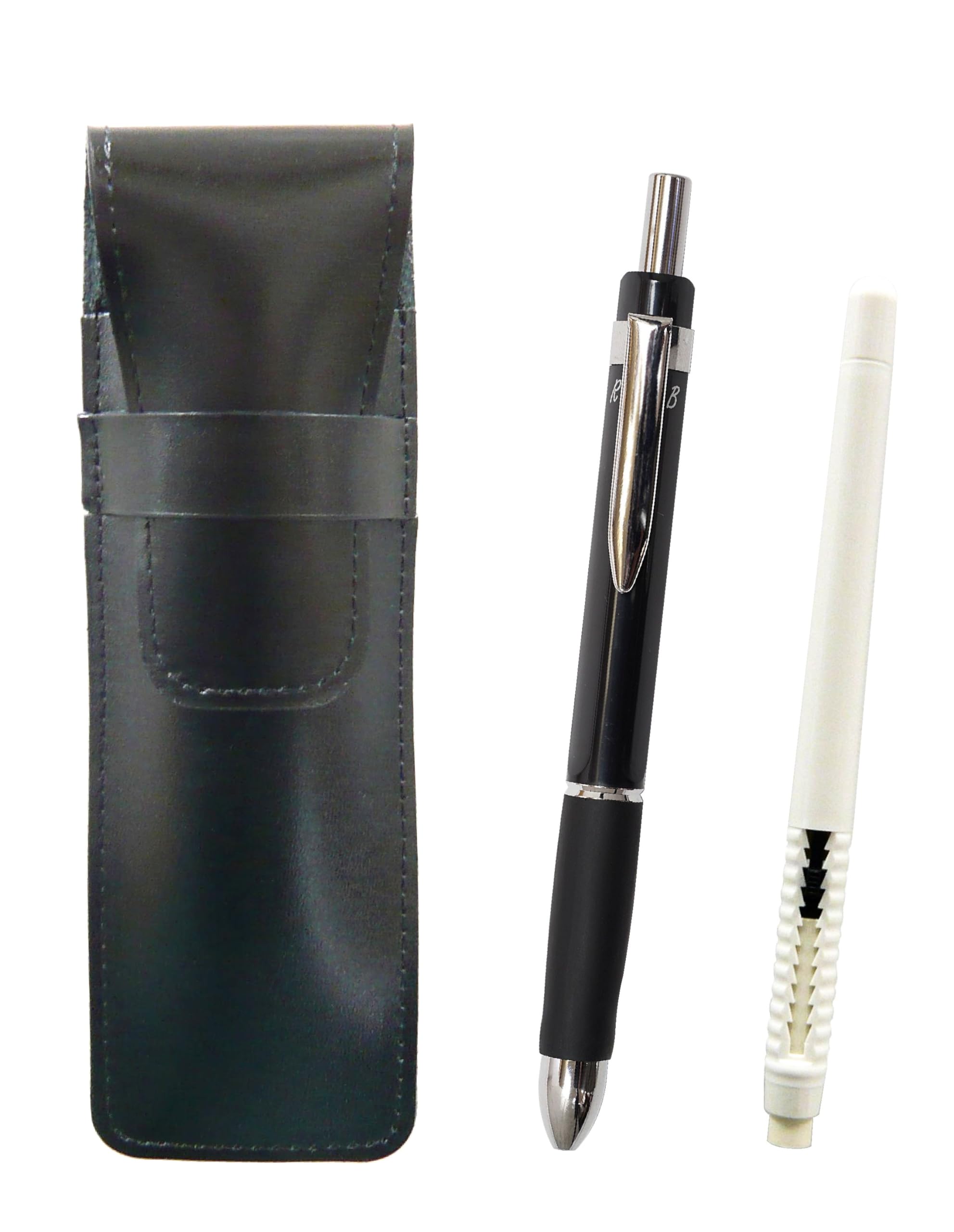 2 Pack Slim Cowhide Pencil Case Black Eraser White and Triangle 3 Mechanical Rubber Set Black Pen-shaped T23-ASBMC46W-TR3M-B-2
2 Pack Slim Cowhide Pencil Case Black Eraser White and Triangle 3 Mechanical Rubber Set Black Pen-shaped T23-ASBMC46W-TR3M-B-2