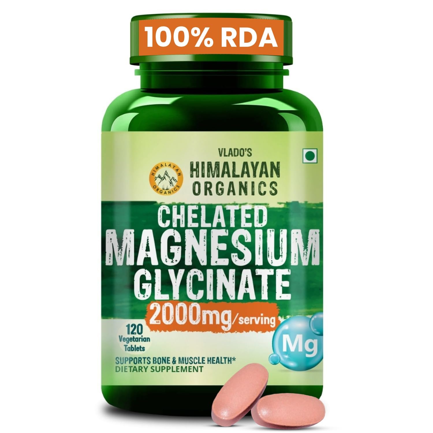 Vlado s Himalayan Organics Chelated Magnesium Glycinate 2000mg Supplement for Muscle Recovery & Sleep 120 Veg Tablets
Vlado s Himalayan Organics Chelated Magnesium Glycinate 2000mg Supplement for Muscle Recovery & Sleep 120 Veg Tablets