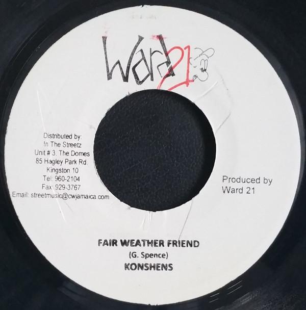 7inch Record KONSHENS - Fair Weather Friend NONE Ward 21 Jamaica Reggae, Ska & Dub Used
7inch Record KONSHENS - Fair Weather Friend NONE Ward 21 Jamaica Reggae, Ska & Dub Used