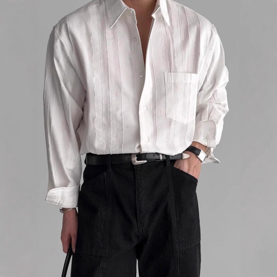 Men s Vintage Textured Long-Sleeve Striped Shirt - High-End Casual Loose Fit Large белый
Men s Vintage Textured Long-Sleeve Striped Shirt - High-End Casual Loose Fit Large белый