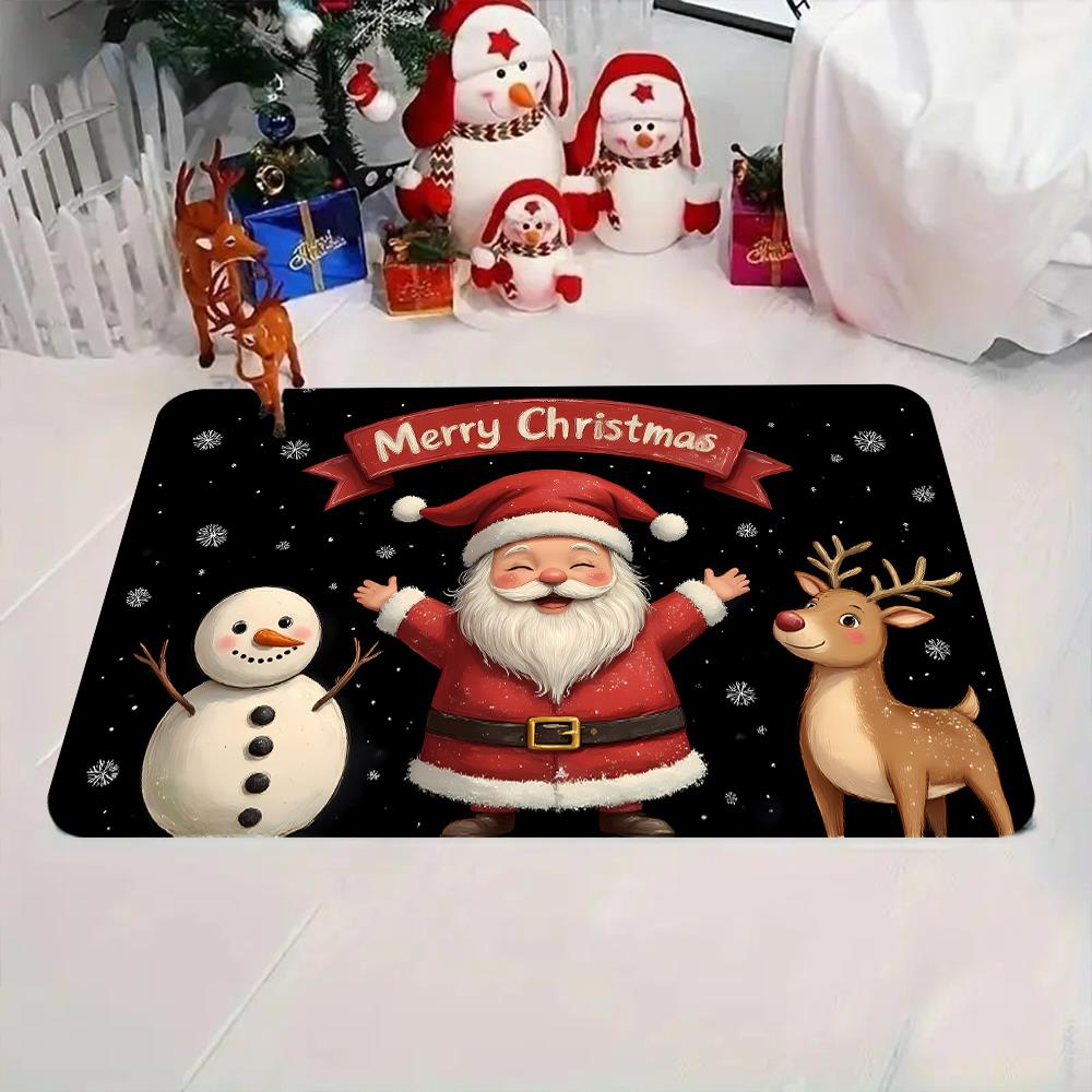 Santa Claus Doormat Festive Polyester Rug, Machine Washable Rubber Backing Door Carpet for Multi-Season Holiday Home Decor 40x60cm
Santa Claus Doormat Festive Polyester Rug, Machine Washable Rubber Backing Door Carpet for Multi-Season Holiday Home Decor 40x60cm