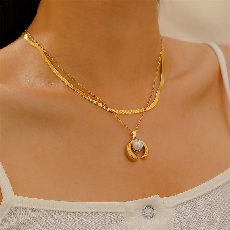 2pcs/set Stainless Steel Ethnic Snake Bone Chain Pendant Necklace Women Vintage Imitation-Pearl Beaded Collar Necklace
2pcs/set Stainless Steel Ethnic Snake Bone Chain Pendant Necklace Women Vintage Imitation-Pearl Beaded Collar Necklace