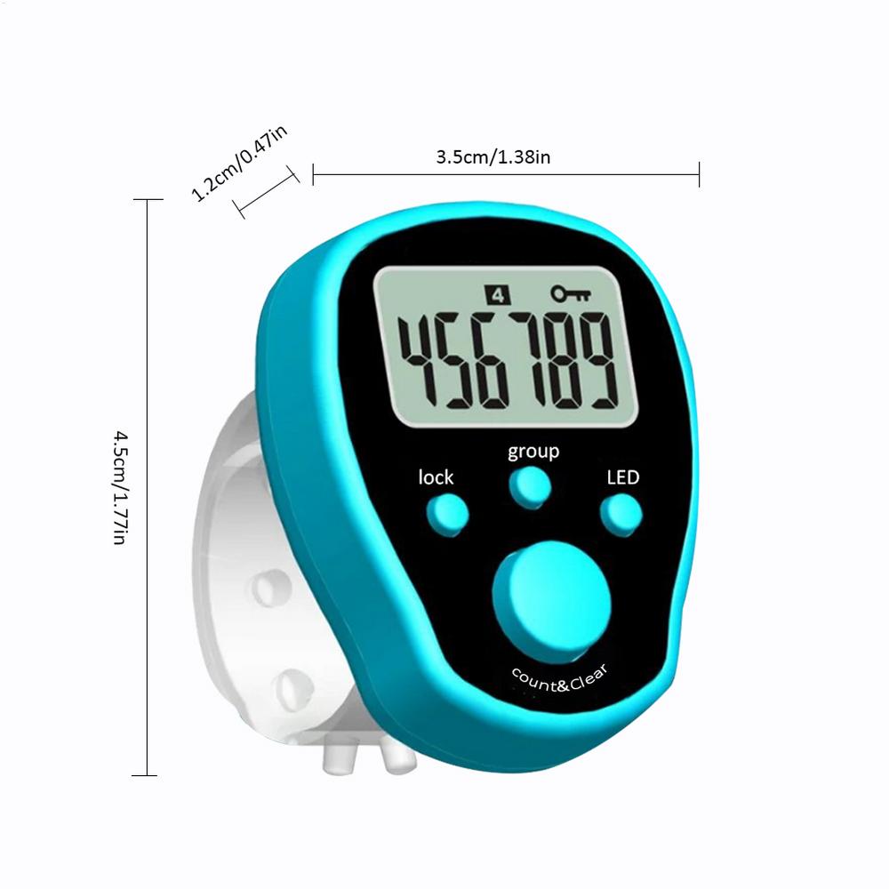 1 шт. Мини электронный счетчик пальцев Ручной счетчик кликер Кольцо-счетчик Цифровые счетчики Счетчик рядов для вязания Счетчик ударов