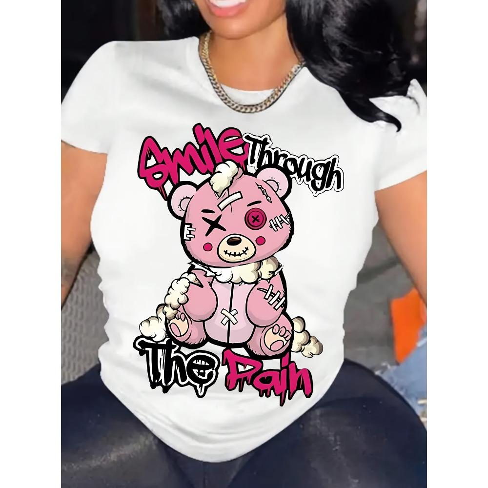 Teddy Bear Print Womens T-Shirt - Soft Crew Neck Short Sleeve Casual Stylish - Perfect for Spring & Summer Fashion XL
Teddy Bear Print Womens T-Shirt - Soft Crew Neck Short Sleeve Casual Stylish - Perfect for Spring & Summer Fashion XL
