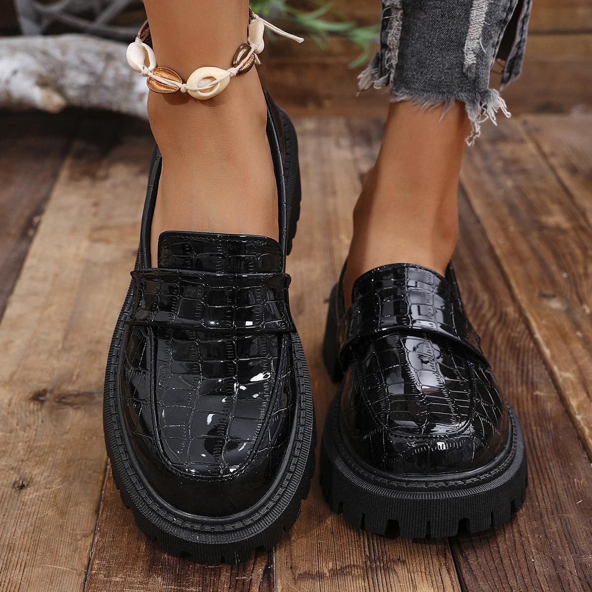 2025 Весна Женские Лоферы на Массивной Платформе Толстая Подошва Slip On Повседневная Обувь Женская Мода Черный Лакированная Кожа Jk Uniform Shoes 37
2025 Весна Женские Лоферы на Массивной Платформе Толстая Подошва Slip On Повседневная Обувь Женская Мода Черный Лакированная Кожа Jk Uniform Shoes 37