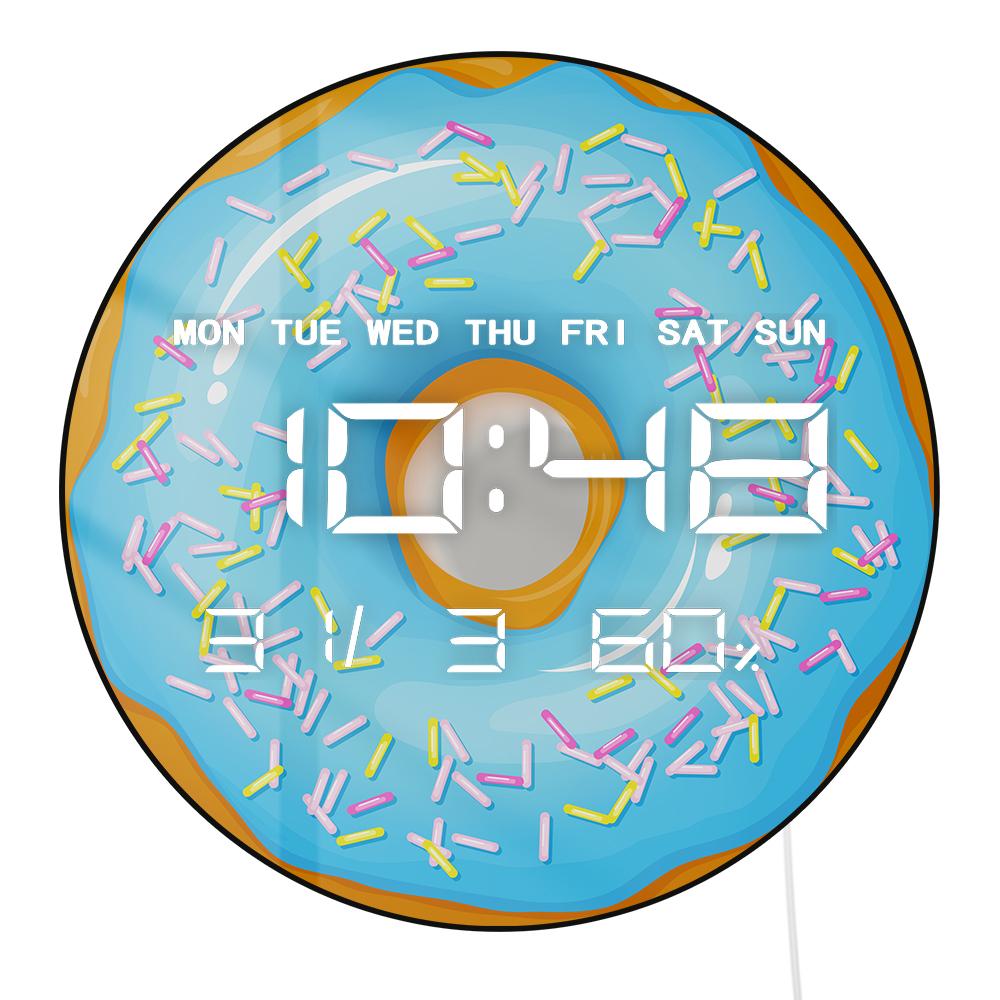 Sweet Donuts LED Digital Wall Clock for Sweet Dorm Dessert Food Art Electronic Kitchen Home Wall Clock Large Numeric Display
Sweet Donuts LED Digital Wall Clock for Sweet Dorm Dessert Food Art Electronic Kitchen Home Wall Clock Large Numeric Display