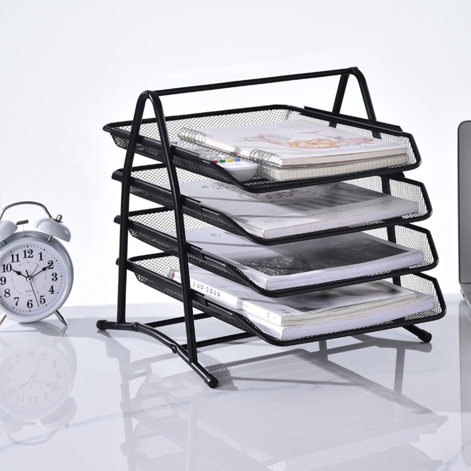 XXIAOTIAN Document Tray, 4-Tier, Vertical Desktop Storage Rack, Letter Case, A4 Size, Metal, Stationery Storage/Document/Small Item Organizer/Newspape
XXIAOTIAN Document Tray, 4-Tier, Vertical Desktop Storage Rack, Letter Case, A4 Size, Metal, Stationery Storage/Document/Small Item Organizer/Newspape