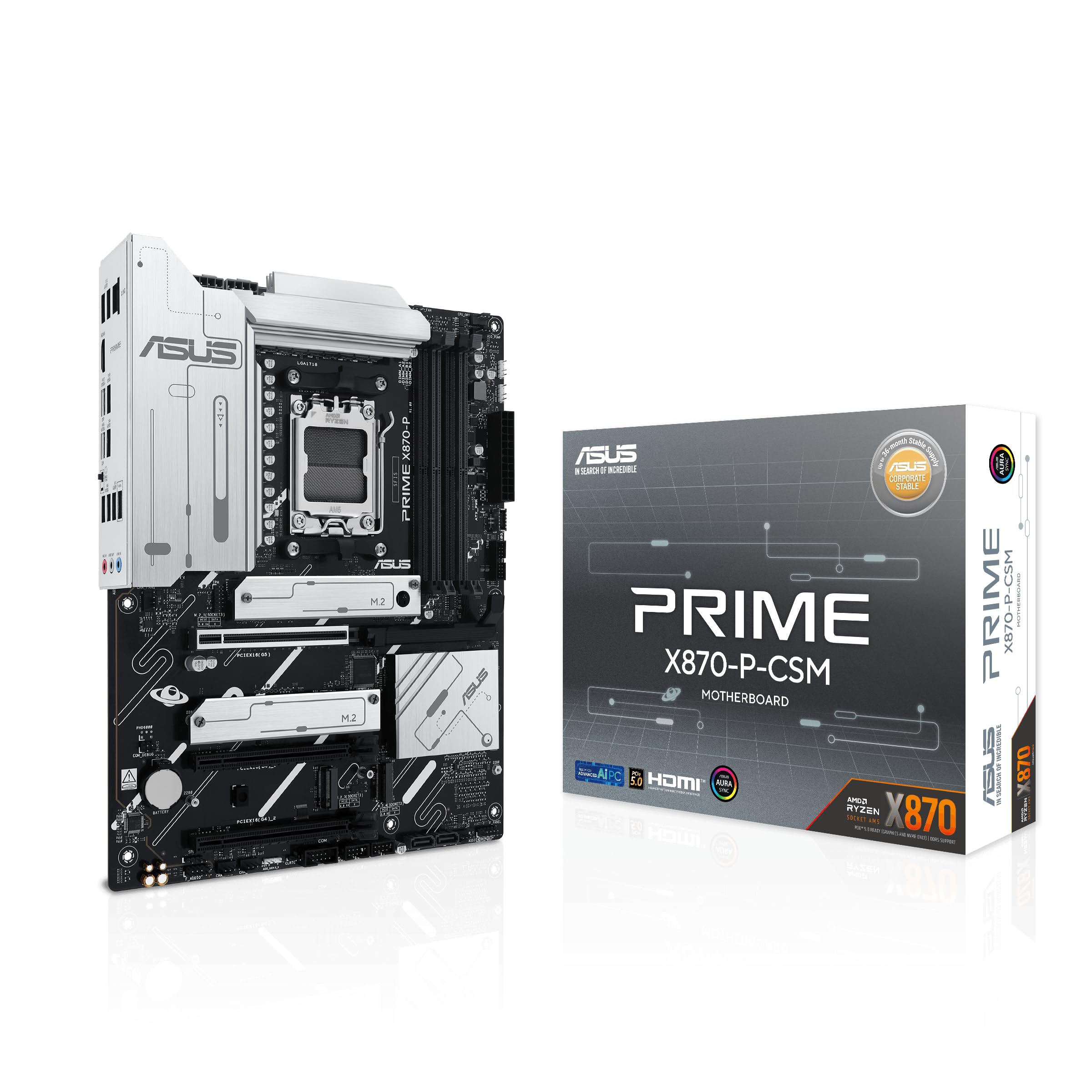 ASUS PRIME AMD Ryzen 9000 series AM5 compatible X870 chipset equipped ATX authorized distributor product X870-P-CSM motherboard/domestic
ASUS PRIME AMD Ryzen 9000 series AM5 compatible X870 chipset equipped ATX authorized distributor product X870-P-CSM motherboard/domestic