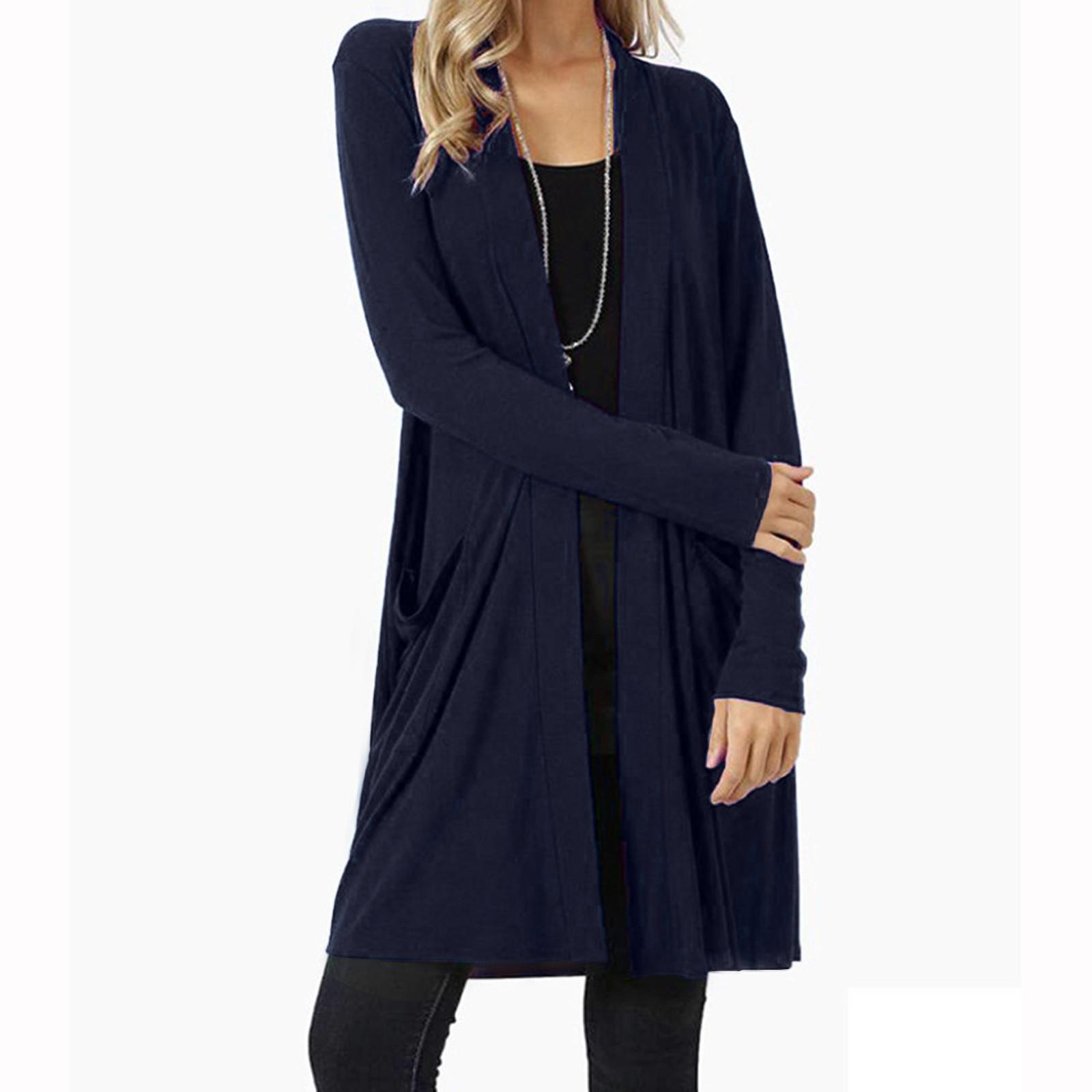 Женский кардиган с открытой передней частью, свитер с длинными рукавами и карманами, свободная драпировка S тёмно-синий
Женский кардиган с открытой передней частью, свитер с длинными рукавами и карманами, свободная драпировка S тёмно-синий
