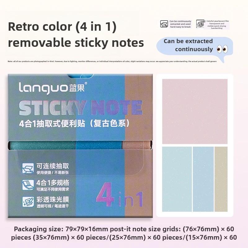 LANGUO 4-in-1 Pearlescent Frosted Sticky Notes Writable Detachable Memo Pad For Marker Gel Pen Office School Supplies Stationery
LANGUO 4-in-1 Pearlescent Frosted Sticky Notes Writable Detachable Memo Pad For Marker Gel Pen Office School Supplies Stationery