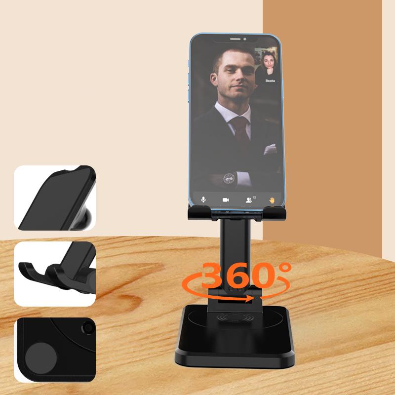 CCT19 Foldable Cell Phone Stand Rotation Height Adjustable Phone Holder ABS+Silicone Desktop Phone Mount Black
CCT19 Foldable Cell Phone Stand Rotation Height Adjustable Phone Holder ABS+Silicone Desktop Phone Mount Black