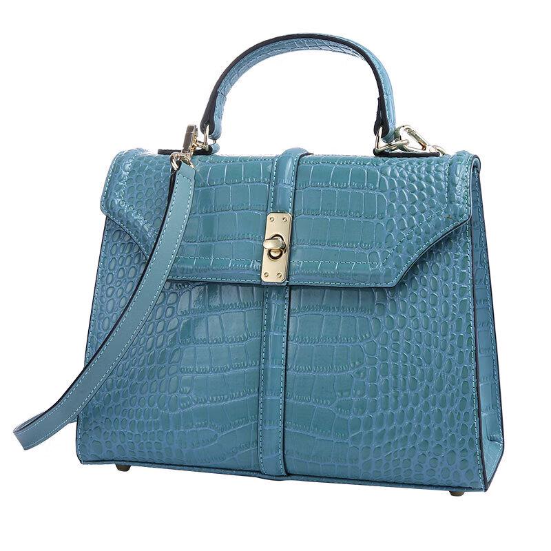 Sheraton NL200336 Crocodile Embossed Kelly Leather Handbag Small
Sheraton NL200336 Crocodile Embossed Kelly Leather Handbag Small