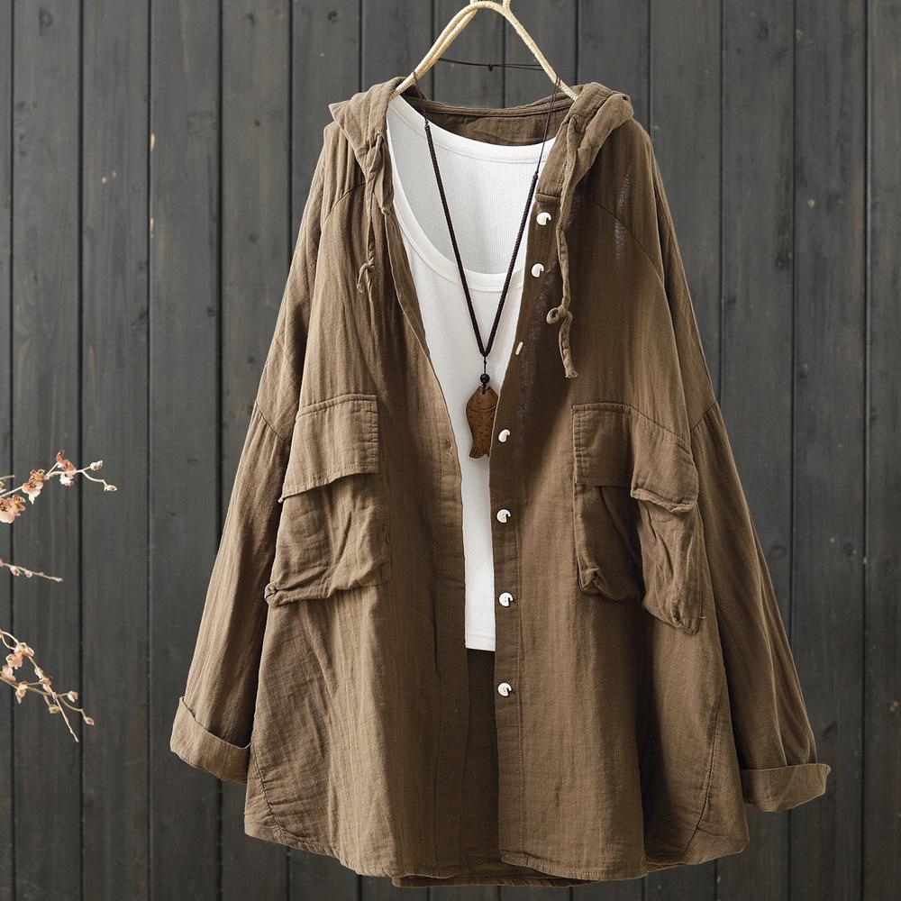 Cotton Yarn Hoodies Cardigan for Women Spring Japan Style Hooded Short Long Solid Shirts and Blouse Big Size Tops One Size кавовий
Cotton Yarn Hoodies Cardigan for Women Spring Japan Style Hooded Short Long Solid Shirts and Blouse Big Size Tops One Size кавовий