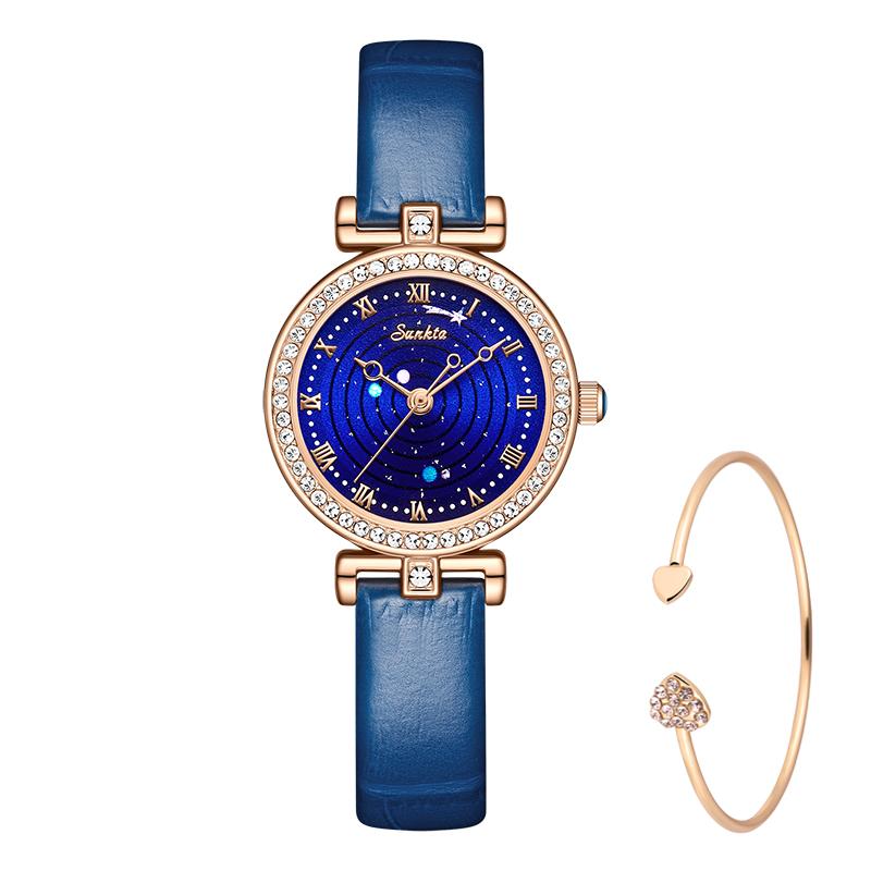 SUNKTA креативный дизайн с бриллиантовым циферблатом женские часы модные повседневные водонепроницаемые женские кварцевые часы синий/золотой
SUNKTA креативный дизайн с бриллиантовым циферблатом женские часы модные повседневные водонепроницаемые женские кварцевые часы синий/золотой