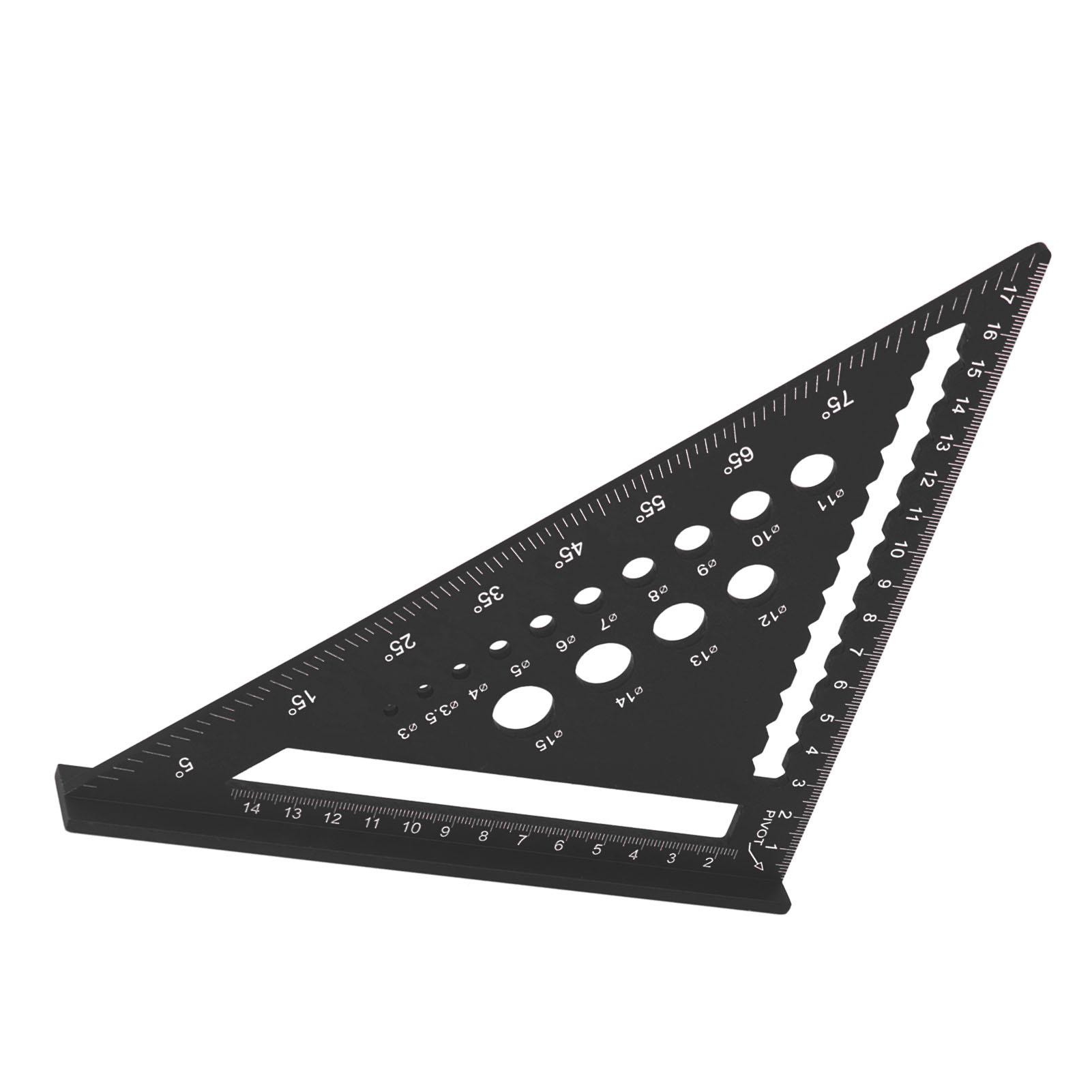 7-дюймовая треугольная линейка, метрическая стропильная линейка, угольник с отверстием 90 градусов, транспортир из алюминиевого сплава
7-дюймовая треугольная линейка, метрическая стропильная линейка, угольник с отверстием 90 градусов, транспортир из алюминиевого сплава
