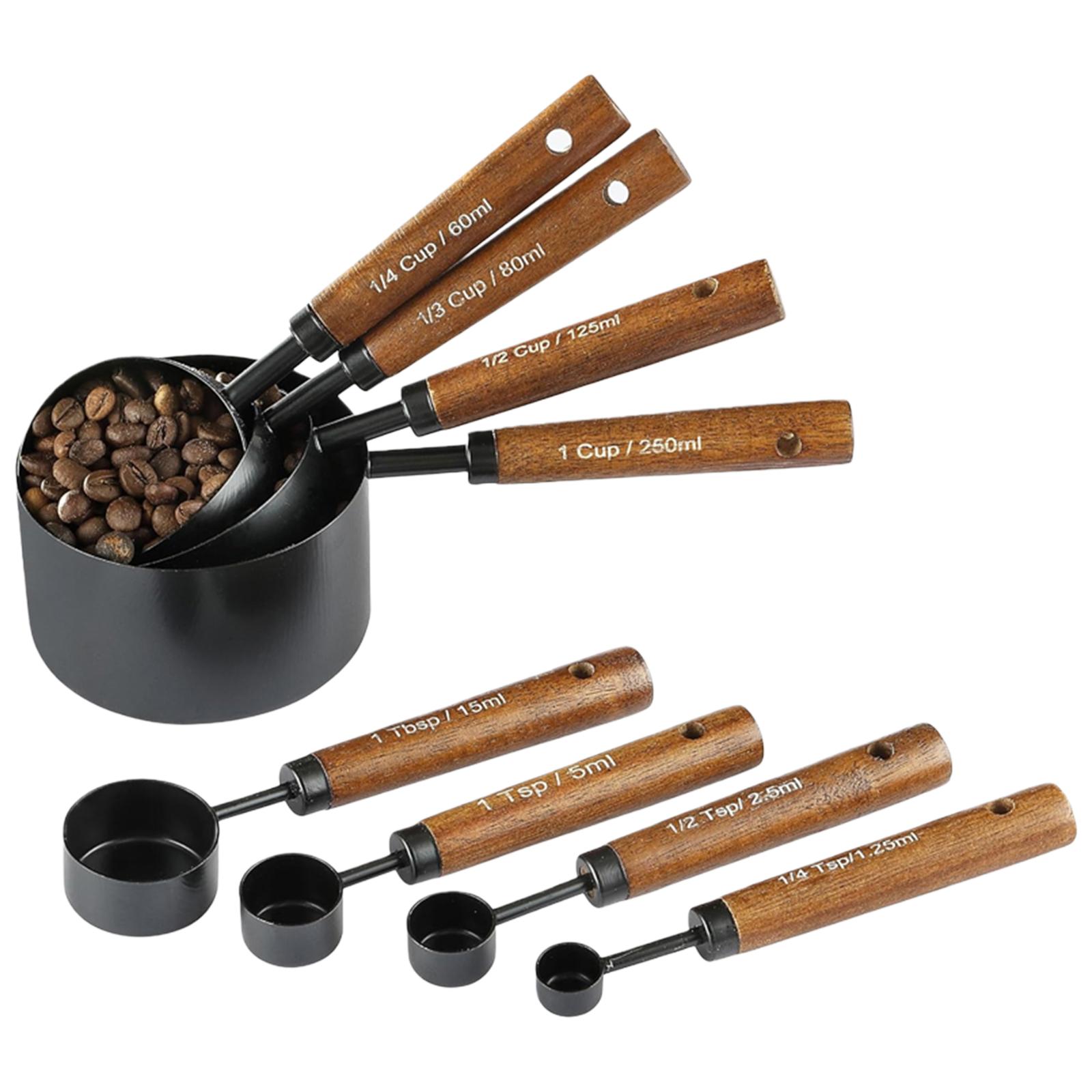 8Pcs Measuring Cups Set, Stainless Steel Measuring Spoons Kit with Ergonomic Wooden Handle for Cooking and Baking Kitchen Tools
8Pcs Measuring Cups Set, Stainless Steel Measuring Spoons Kit with Ergonomic Wooden Handle for Cooking and Baking Kitchen Tools