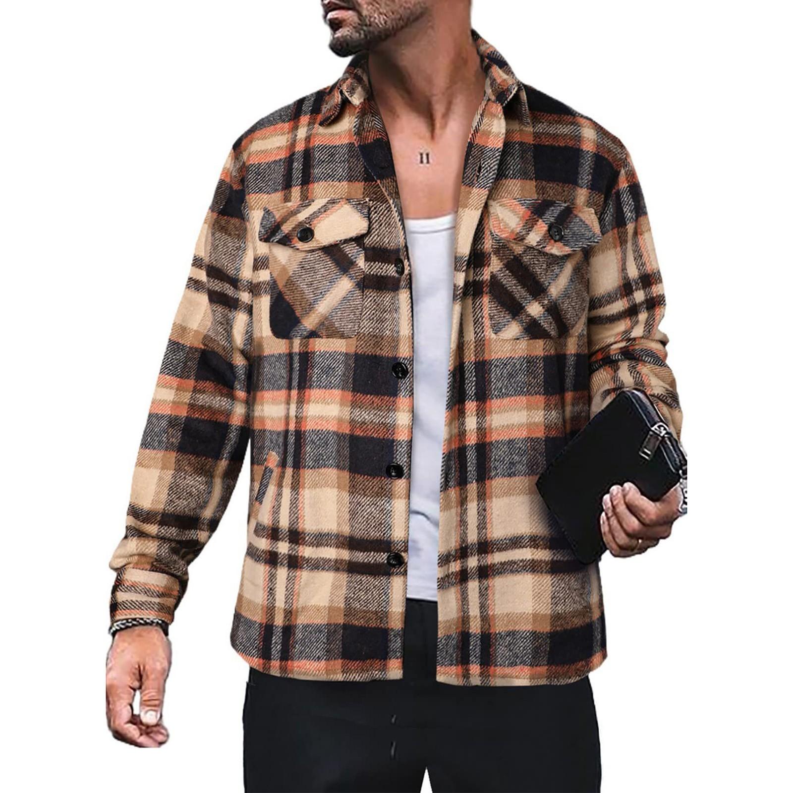 Мужская повседневная модная куртка в клетку с длинным рукавом и одной пуговицей с карманами коричневый
Мужская повседневная модная куртка в клетку с длинным рукавом и одной пуговицей с карманами коричневый