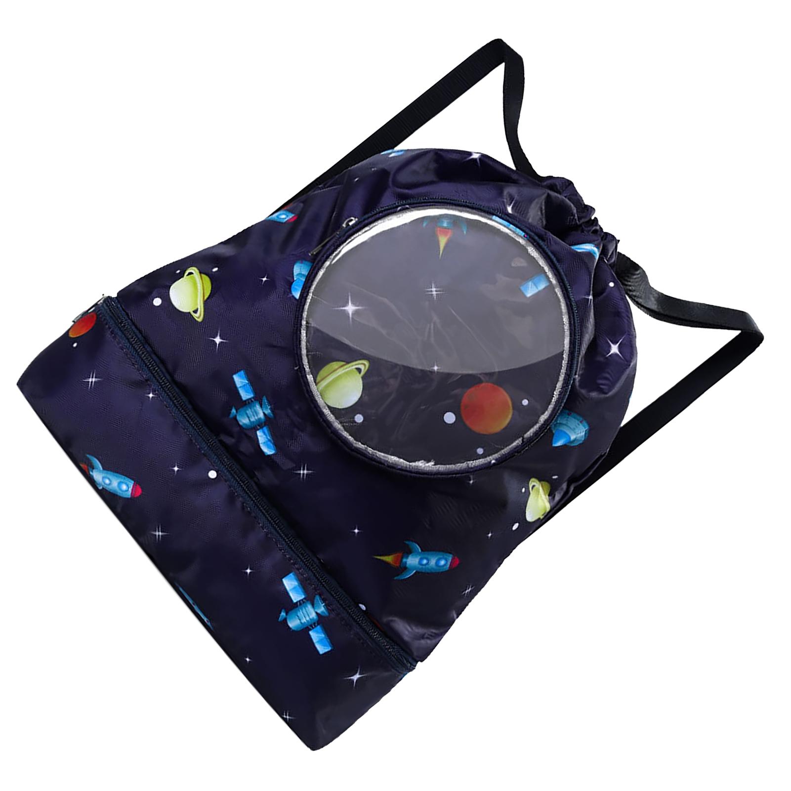 Сумка для плавания с рисунком из мультфильма, водонепроницаемая ткань Оксфорд, ПВХ, регулируемый плечевой ремень, шнурок, пляж