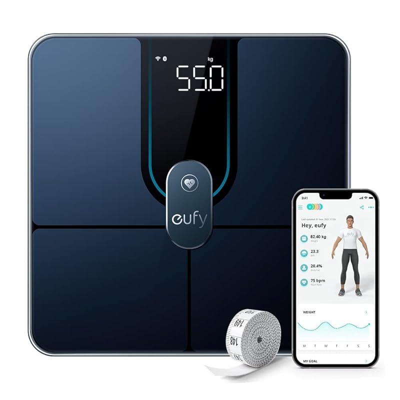 Anker Eufy (Euphie) Smart Scale P2 Pro (Body Composition Meter) [App compatible/Fitbit connection/Body fat percentage/BMI/Heart rate/Muscle mass/Basal
Anker Eufy (Euphie) Smart Scale P2 Pro (Body Composition Meter) [App compatible/Fitbit connection/Body fat percentage/BMI/Heart rate/Muscle mass/Basal