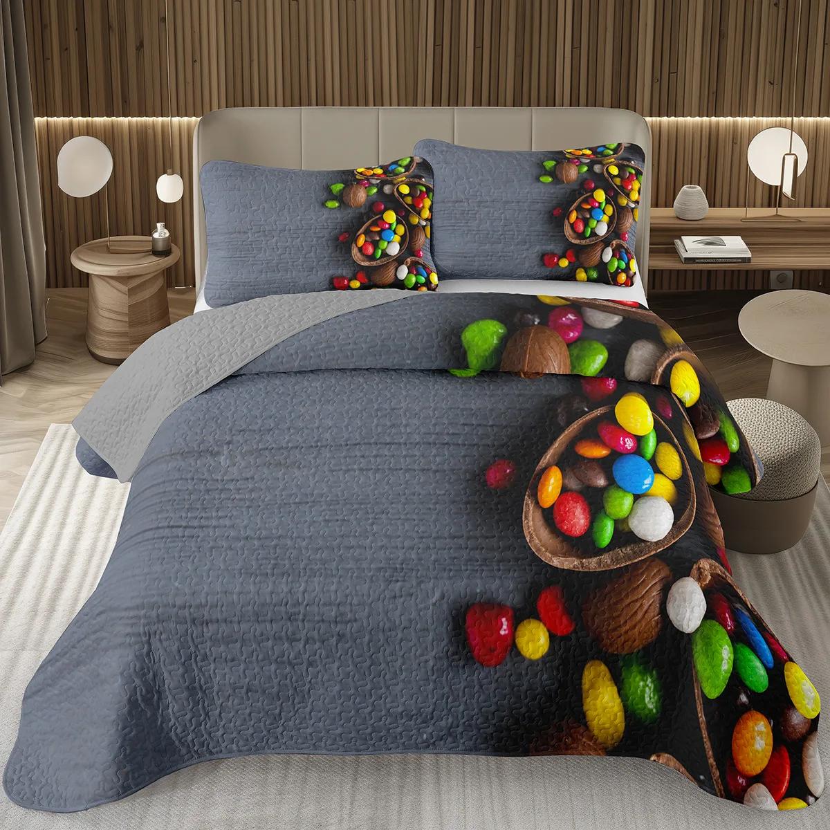 Cartoon Food Chocolate Quilt Set for Girls Sweet Food Lover,Cute Foods Coverlet Set Twin Queen King Bedspread Set Bedroom Decor 135x200cm
Cartoon Food Chocolate Quilt Set for Girls Sweet Food Lover,Cute Foods Coverlet Set Twin Queen King Bedspread Set Bedroom Decor 135x200cm
