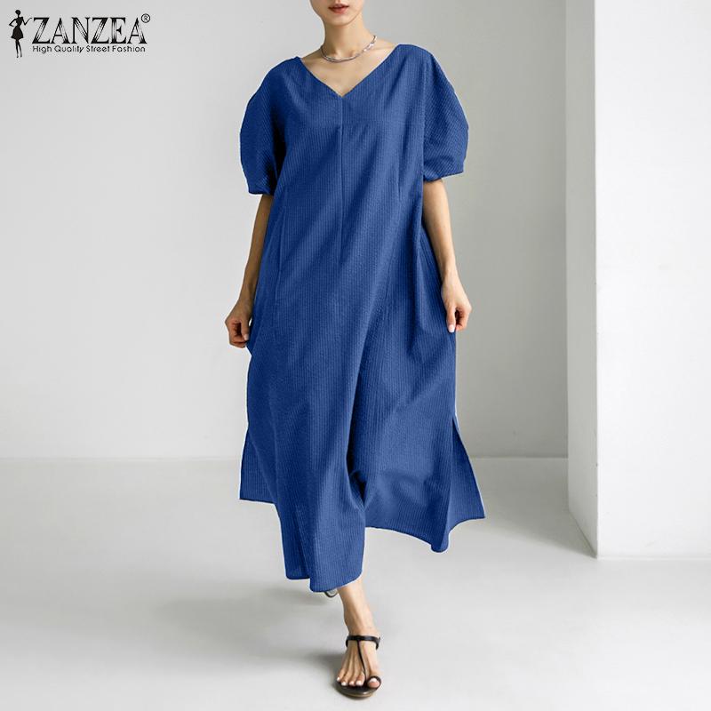 ZANZEA Женское повседневное свободное летнее платье с v-образным вырезом и короткими рукавами
ZANZEA Женское повседневное свободное летнее платье с v-образным вырезом и короткими рукавами