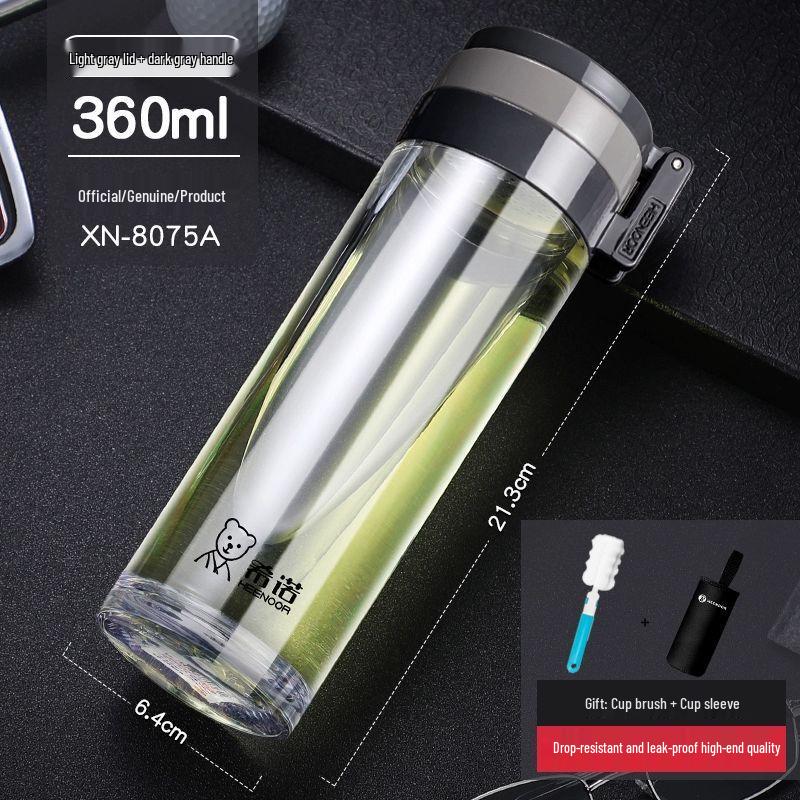 Xinuo Portable Heat-Resistant Glass Water Bottle 360ml
Xinuo Portable Heat-Resistant Glass Water Bottle 360ml