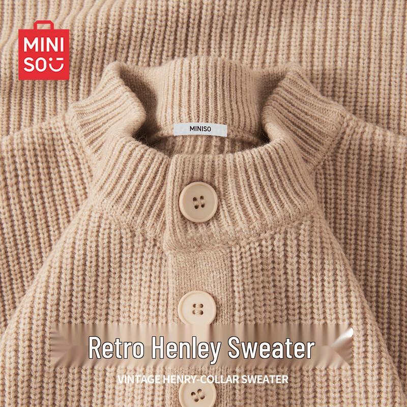 MINISO Men s Old Money Style Henley Knit Sweater 2XL
MINISO Men s Old Money Style Henley Knit Sweater 2XL