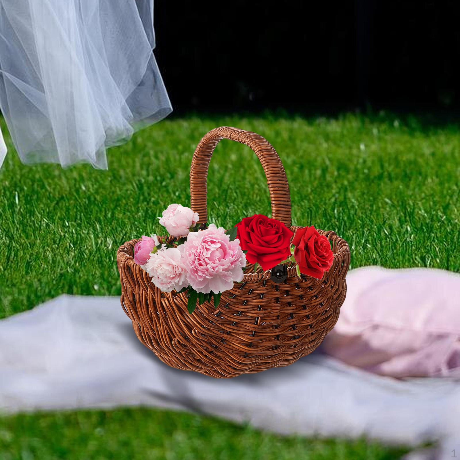 Flower Girl Basket Container Picnic for Ceremony Party Decor without Flower
Flower Girl Basket Container Picnic for Ceremony Party Decor without Flower